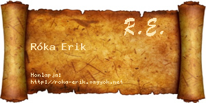 Róka Erik névjegykártya